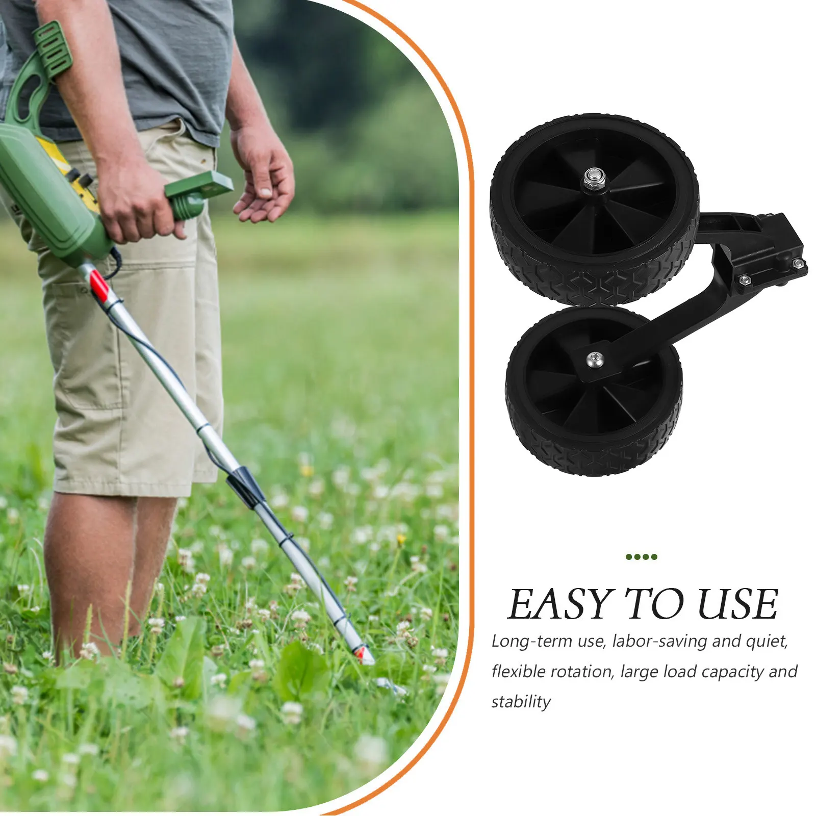 Lawn Mower Replacement Tire Support Wheel for String Trimmer Outdoor Caster Auxiliary Wheel Lawn Mower Parts Stable Smooth