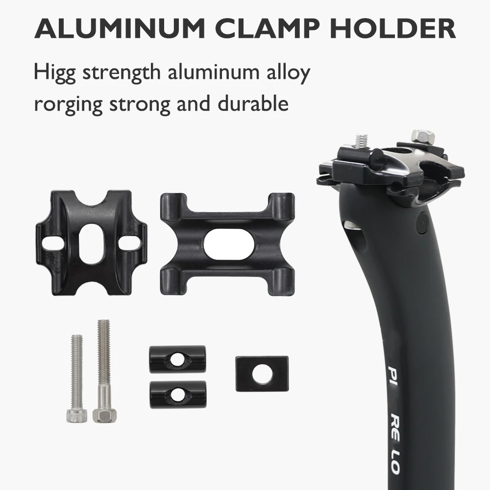 

5/25mmOffset one-piece carbon fiber Seatposts, 350mm, suitable for D-shaped frames, stylish black lightweight bicycle seat posts