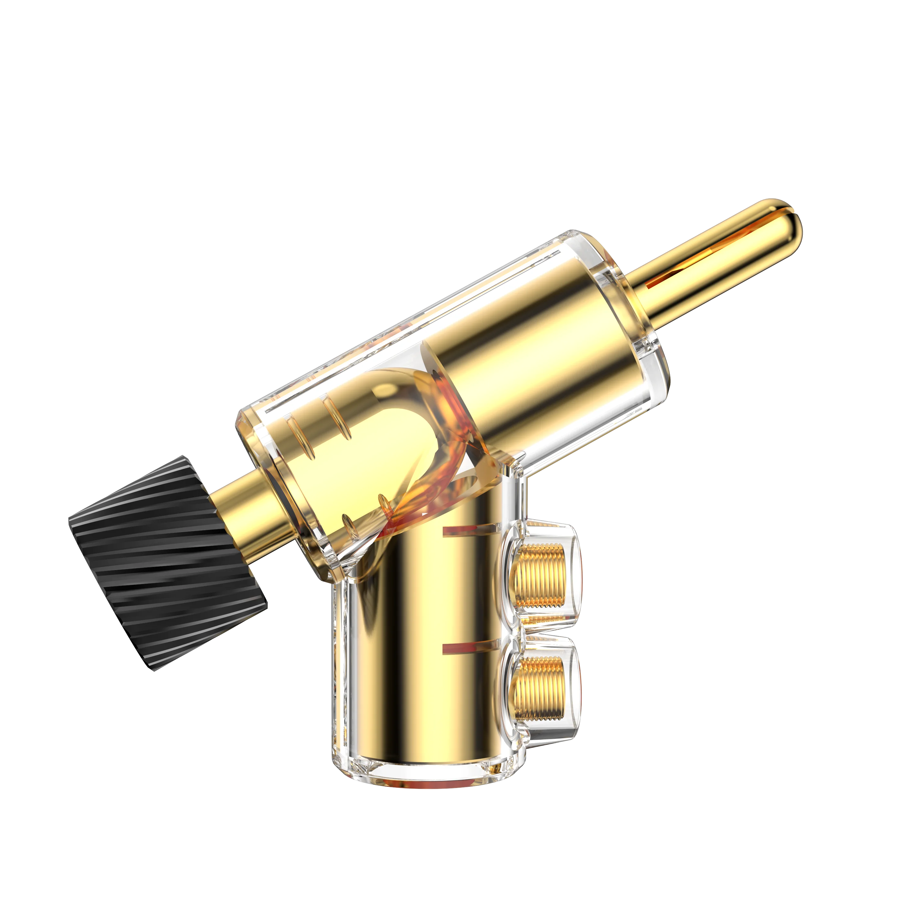 Audiocrast M21G Real Gold Plated 45 Degree Banana Connector Double Screw Speaker Banana Plug Gold Plated Lockable Speaker