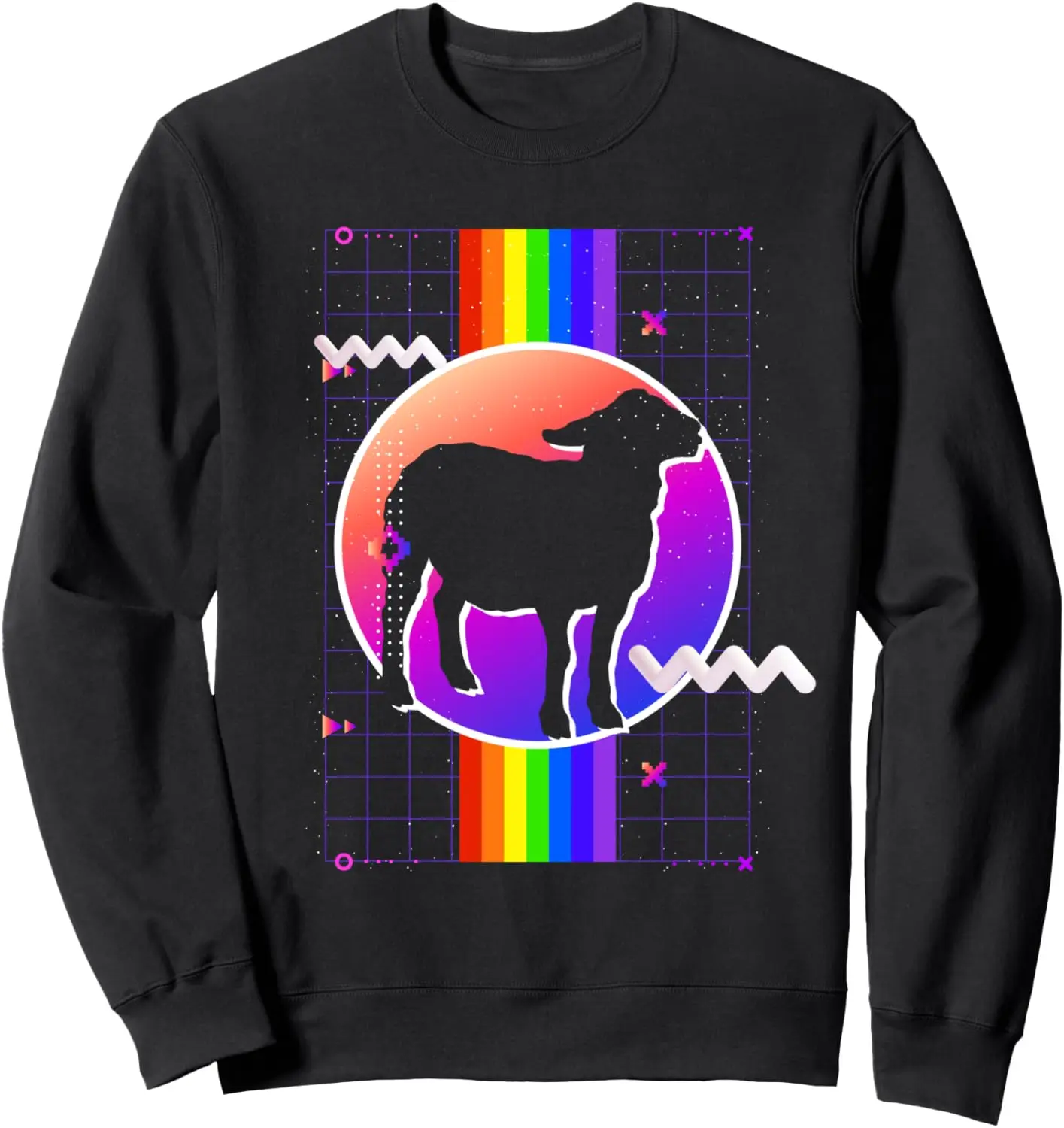 Farming Animal Lover Farm Animal Farmer Lamb Rainbow Sheep Sweatshirt