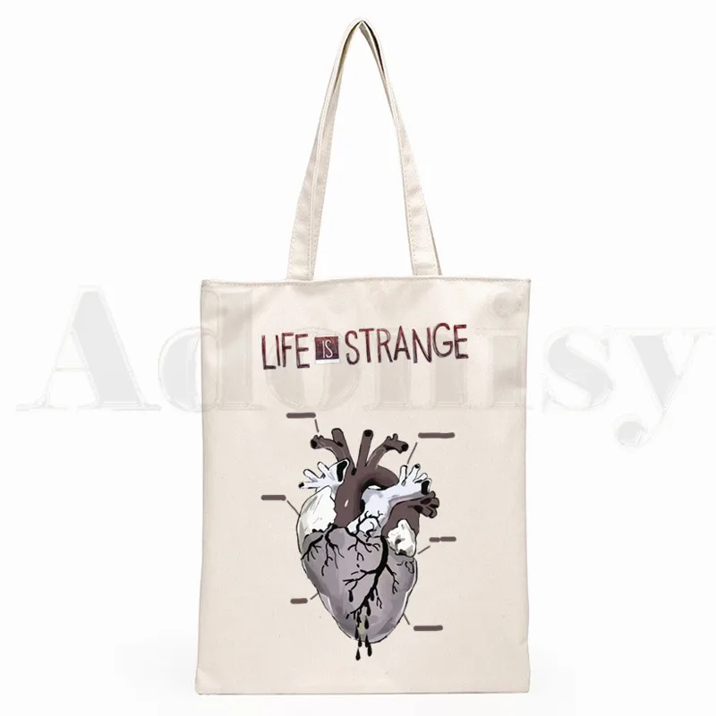 Life Is Strange Gráfico Cartoon Imprimir Sacos De Compras Para Meninas, Saco De Mão De Pacote Casual, Moda