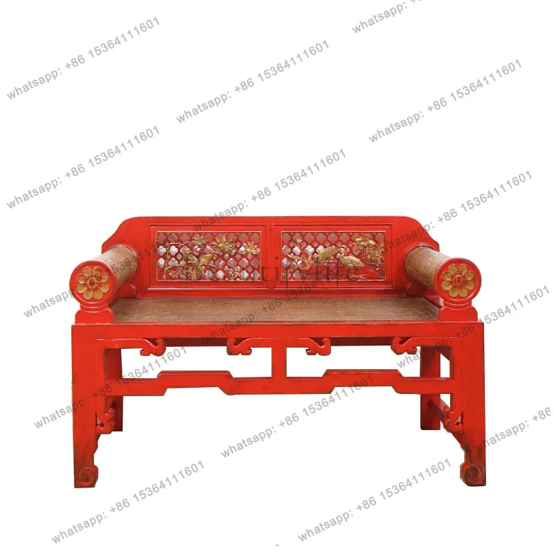 New Chinese solid wood Arhat bed classical furniture bench simple old armchair