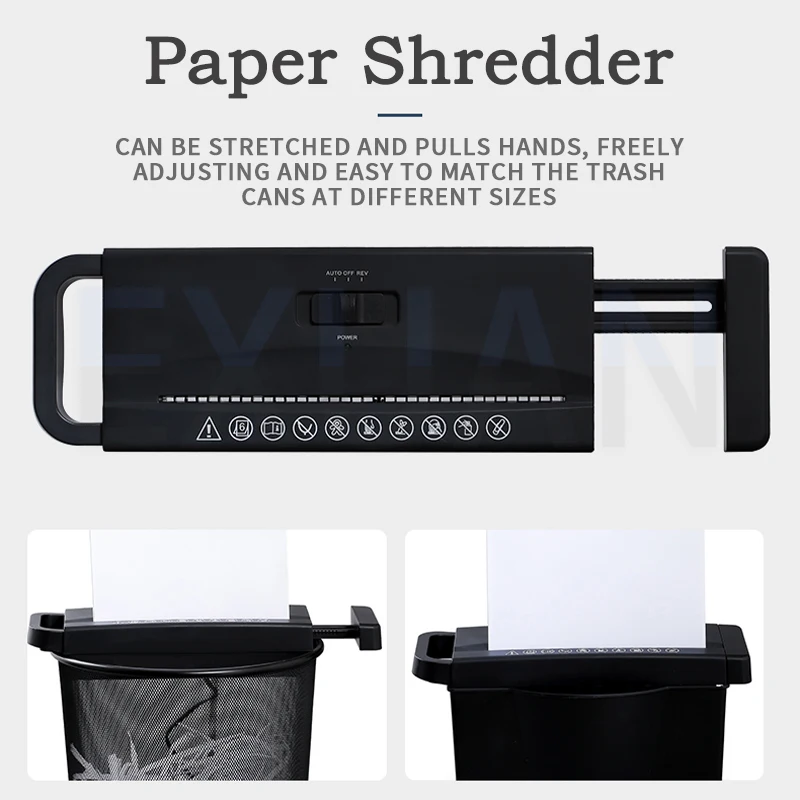 190W Commercial Paper Smashing Machine Payment Receipt Shredder Office Electric Granular Cutting Tools Household Document Cutter