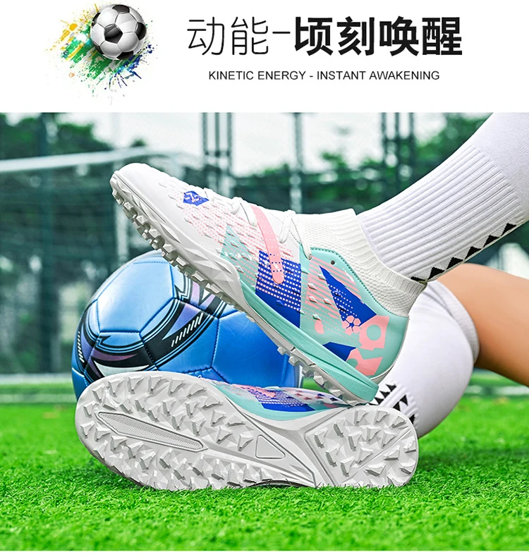 Neue Männer Fußball Schuhe Hochwertige Outdoor Hohe Knöchel Ultraleicht Indoor Fußball Stiefel Nicht-Slip Sport Schuhe Futsal Nicht-Slip – Detail 17