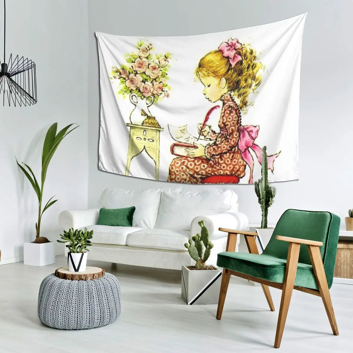 Sarah Kay Swing Girl Tapestry Decor Art Aesthetic Tapestries for Living Room Bedroom Home Wall Cloth Wall Hanging