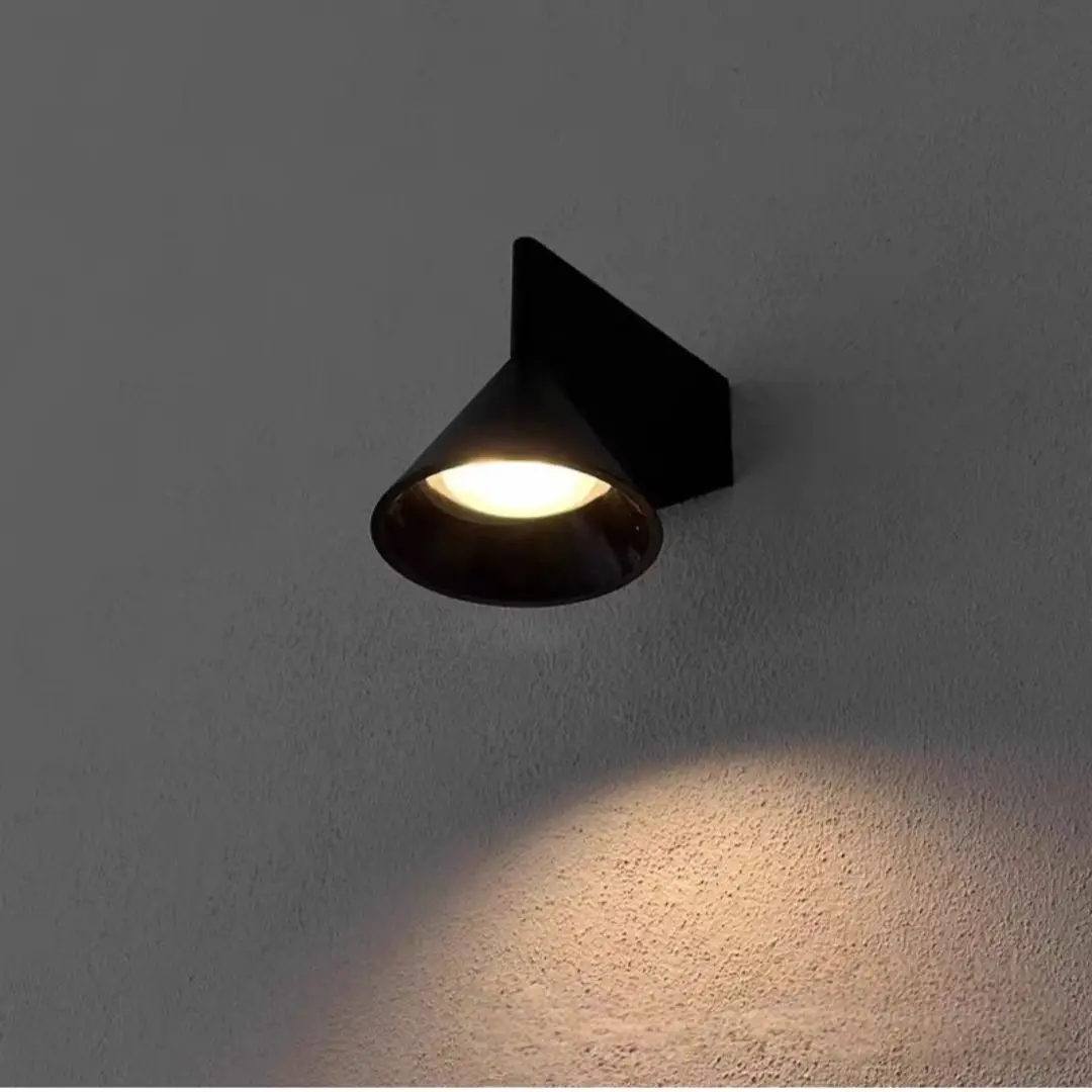 

New conical geometric wall lamp, minimalist bedroom bedside lamp, designer high end background wall decoration lamp
