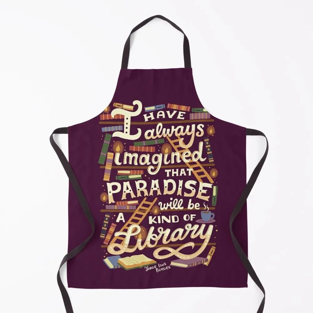 

Library is Paradise Apron For Hairdresser professional kitchen Kitchen For Men Women's Dresses Apron