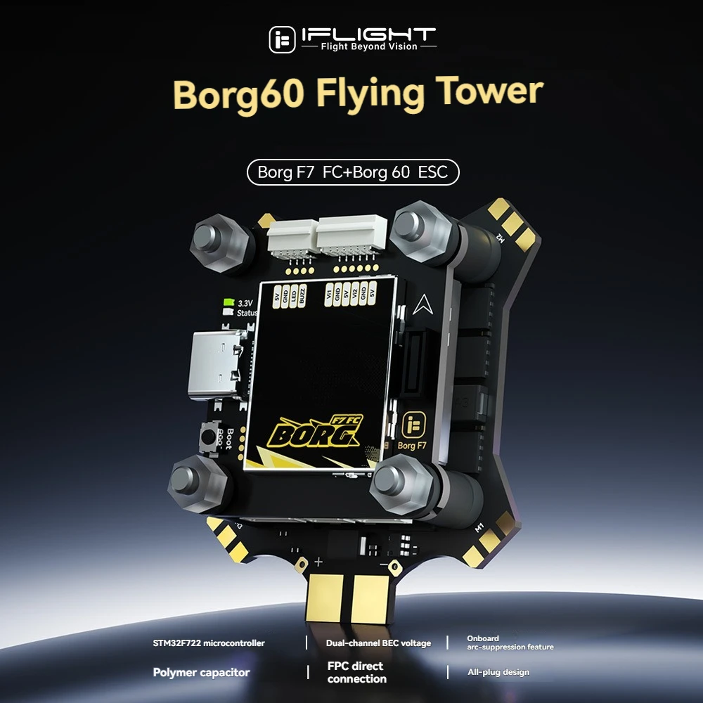 IFlight Wing Flying Borg F7 Flight Control F722+60A Electric Tuned 4-6S Crossover Aircraft High Performance Flying Tower