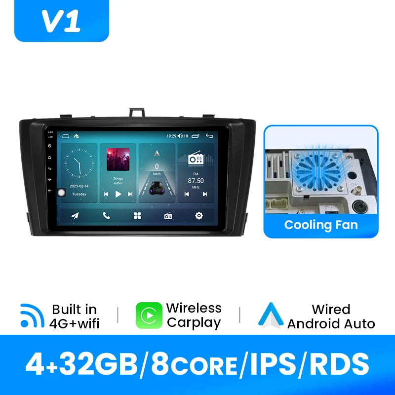 Android 14 Autoradio Speler Voor Toyota Avensis 2009-2015 GPS Draadloze Carplay Android Auto IPS Scherm Multimedia DSP 4G Wifi