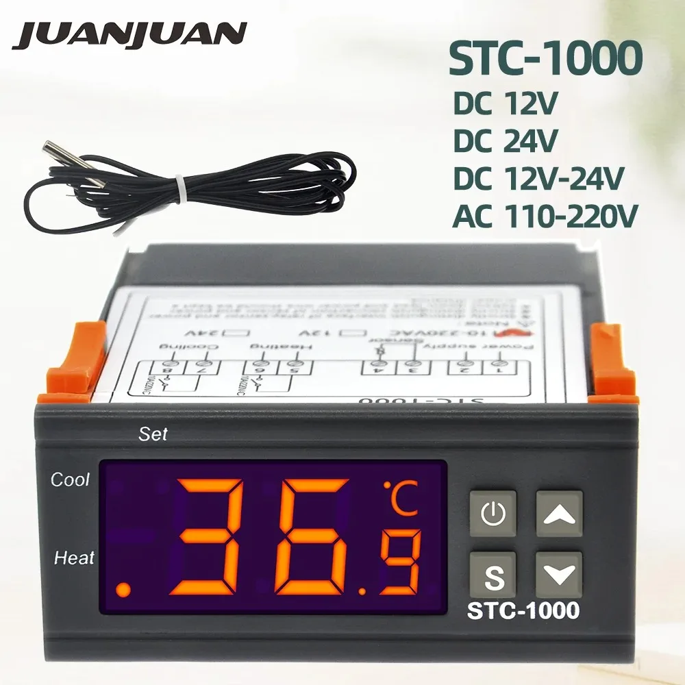 STC-1000 Temperature Controller Thermostat Thermoregulator Incubator Relay Brewing Incubator Heater Cooler 12V 24V 220V