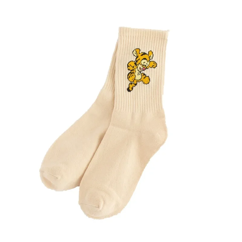 Disney Girl Cartoon süße und süße einfarbige Mickey Minnie Dais Donald Ente Baumwolle schweiß absorbierende Röhren socken Sports ocken