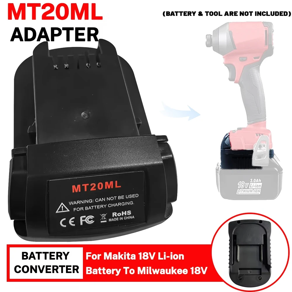 

MT20ML Adapter Converter for Makita 18V BL1830 BL1850 Converted To for Milwaukee 18V Li-ion Battery Cordless Power Tool Use