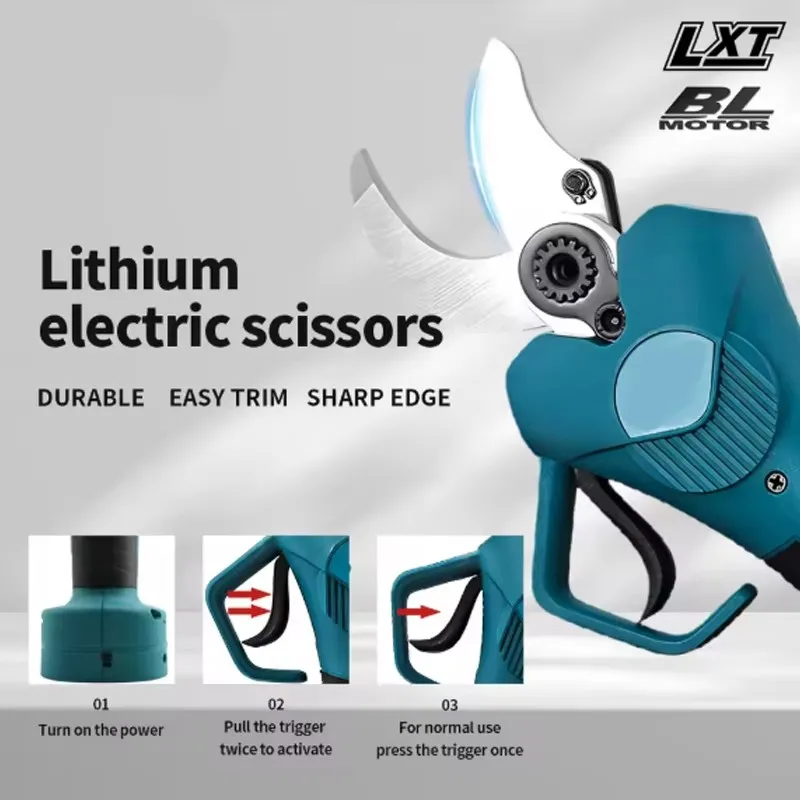 

Электрические бесщеточные секаторы 2026 для сада, аккумуляторные садовые ножницы для обрезки фруктовых деревьев, совместимые с Makita 18V (без аккумулятора)