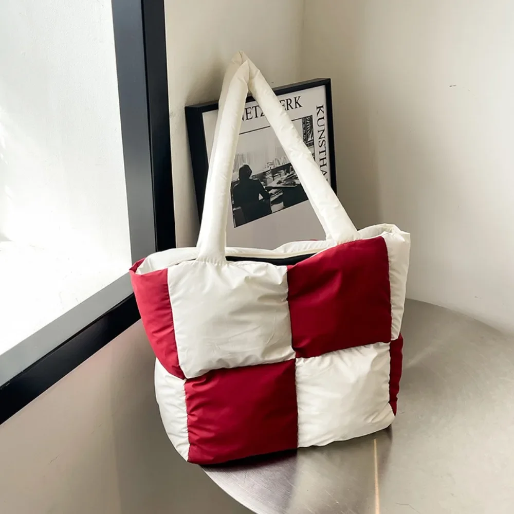 

Women Cotton Blend Shoulder Bags Casual Large Capacity Tote Bags Solid Color Stylish Commuting Bag Lightweight Chic Hobo Bag
