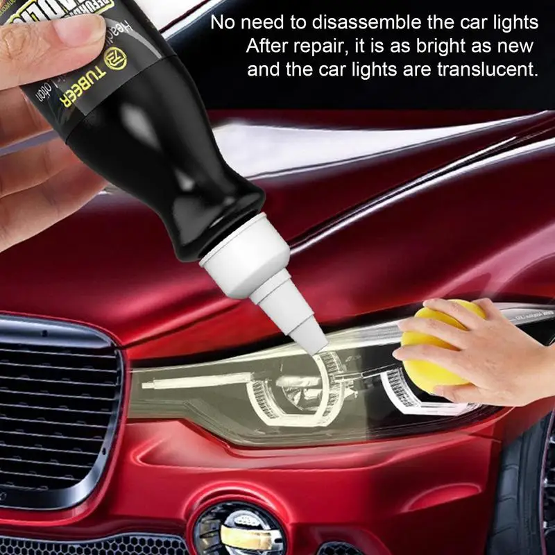 120ml Long-lasting Headlights Liquid Polymer Headlight Polish Repair Fluid Refurbishment Scratch Repair Polishing Headlights Kit