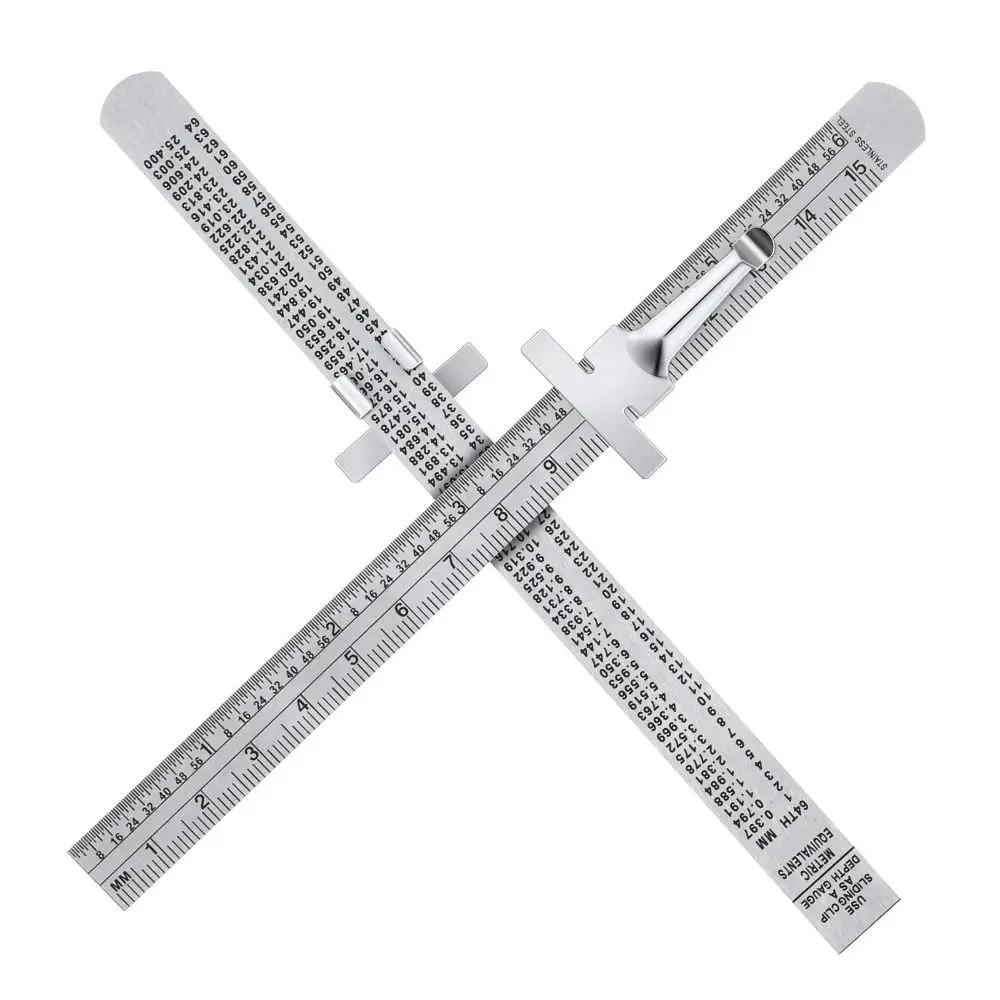 Detachable Clip Stainless Steel Ruler Engraved Scale Precision Measuring Pocket Ruler Accurate Scale 15cm Ruler Measuring Gauge