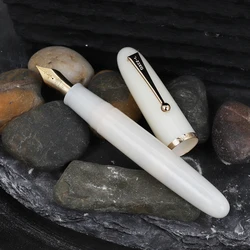 Heartbeat Nib! Jinhao 9019 Fountain Pen #8 /F/M Nib, Ivory Big Size Resin Office Writing Pen with Large Converter