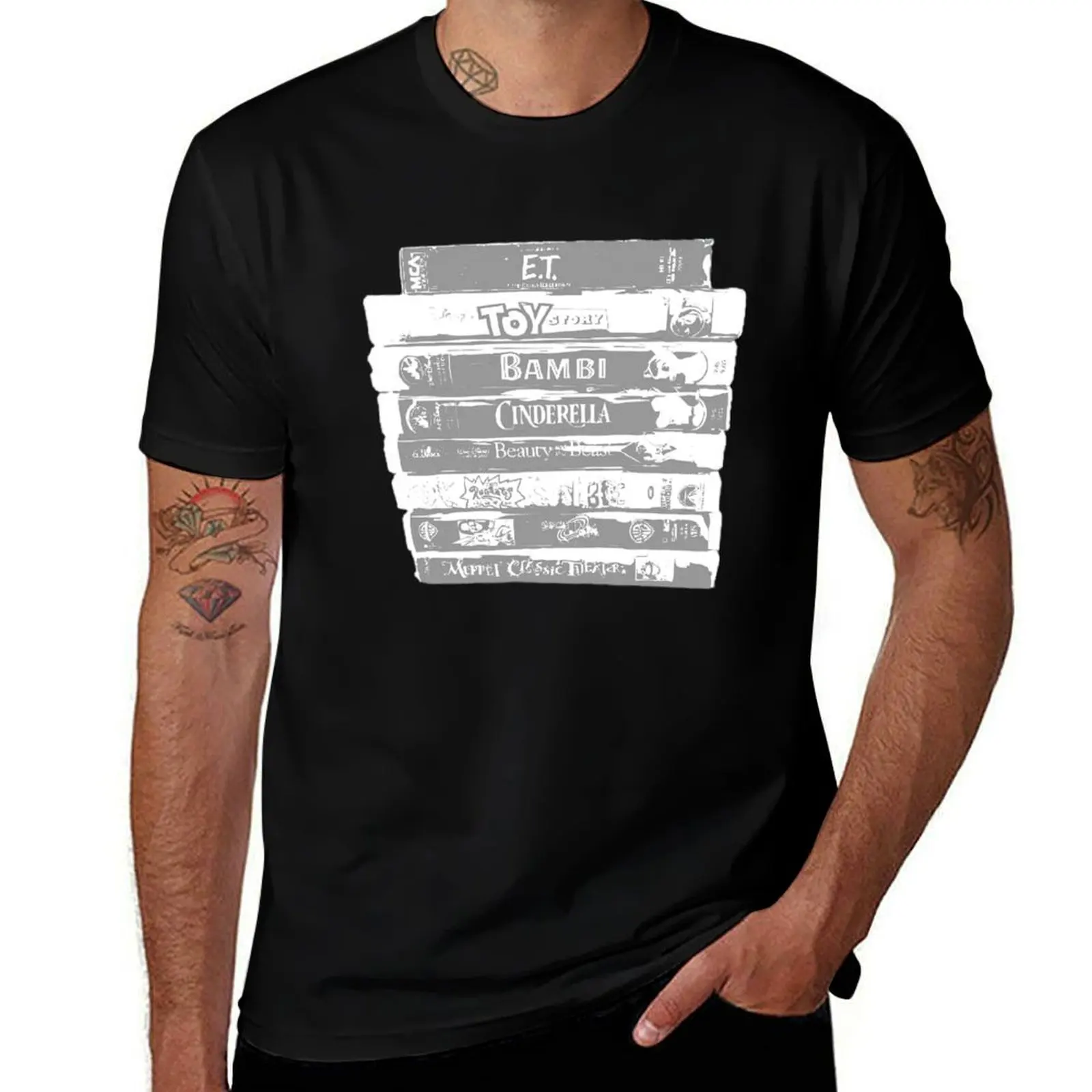 

Black and White VHS T-Shirt quick-drying aesthetic clothes custom t shirt luxury clothes men