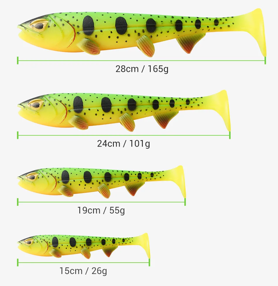 Noeby Hecht Angeln Weicher Köder 15 cm 26g 19 cm 55g 24 cm 101g 28 cm 165g Sinking Pro Swimbait Silikon Big Game Angeln Weichen Köder – Detail 4