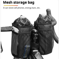 Bicycle Bag Bike Bottle Holder Handlebar Stem Thermal Bag with Mesh Pocket Coffee Cup Holders Cycling Water Bottle Carrier Bag