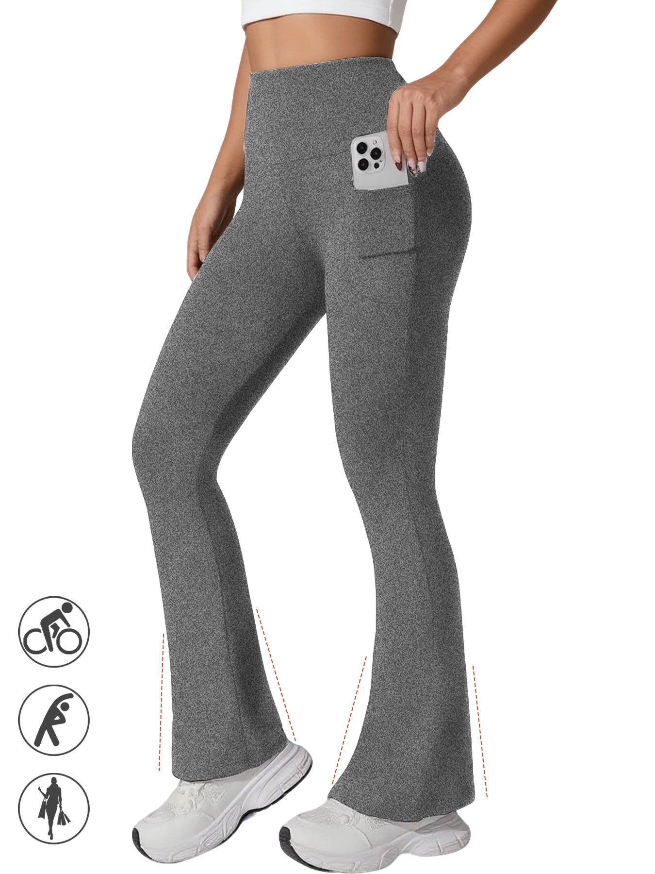 Leggings a Zampa con Tasche per Donna, Vita Alta, Super Morbidi, Controllo Pancia, Non Trasparenti, per Yoga, Corsa, Allenamento, Casa e Casual
