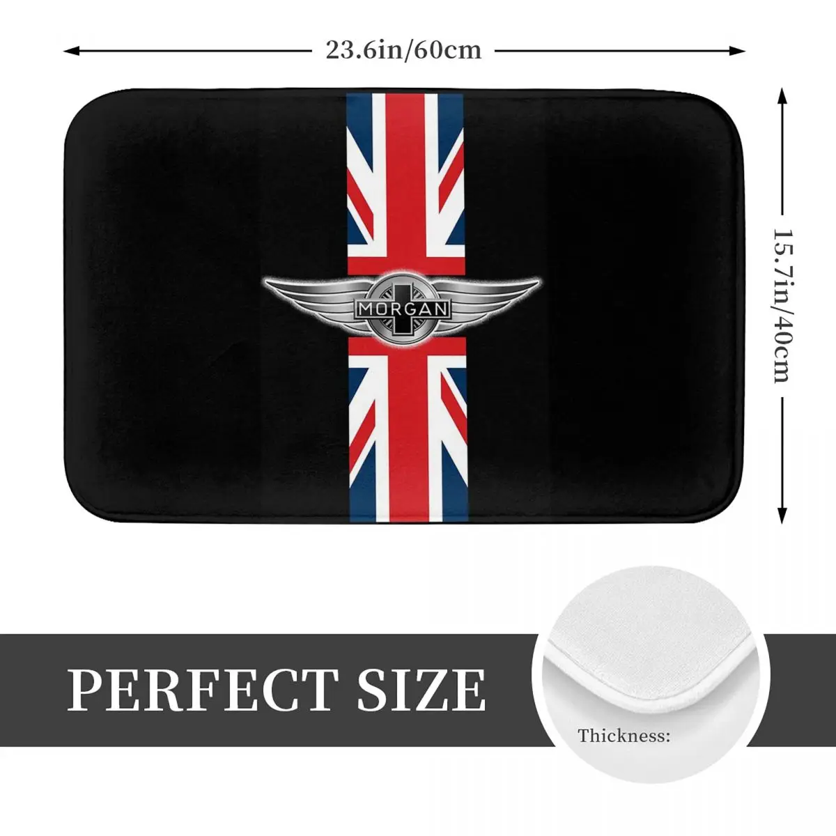 Morgan Motor Car Company Non-slip Doormat Floor Mat Dust-proo Carpet Rug for Kitchen Entrance Home Bathroom Footpad Mats