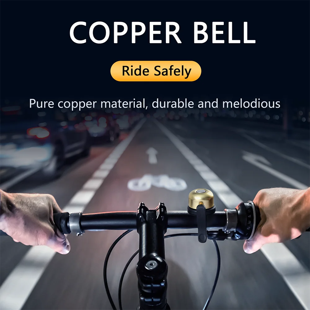 Bicycle Bell For AirTag Bike Mount GPS Tracker Waterproof Brass Holder Hides AirTag Under Bike Bell Anti-Theft Bike Accessories