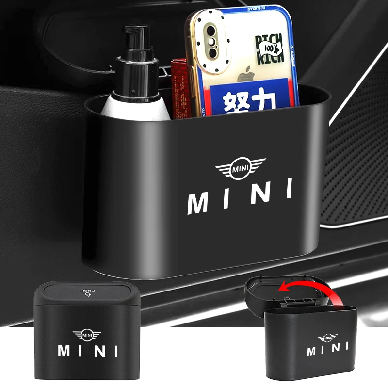 Vehicle Garbage Dust Case Storage Box Auto Interior Accessories For MINI Cooper One JCW Countryman R56 R60 R57 R55 R53 F55 F56