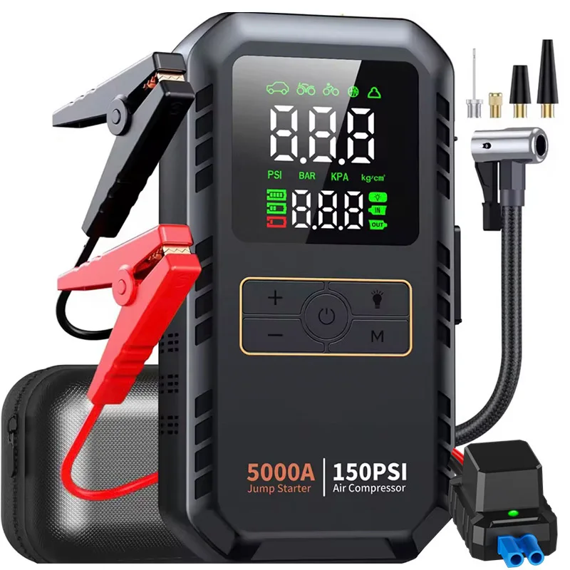 

4-в-1 автомобильный стартер с воздушным компрессором Peak 5000A, автоматический усилитель аккумулятора, воздушный насос 150PSI, портативный внешний аккумулятор, накачка шин