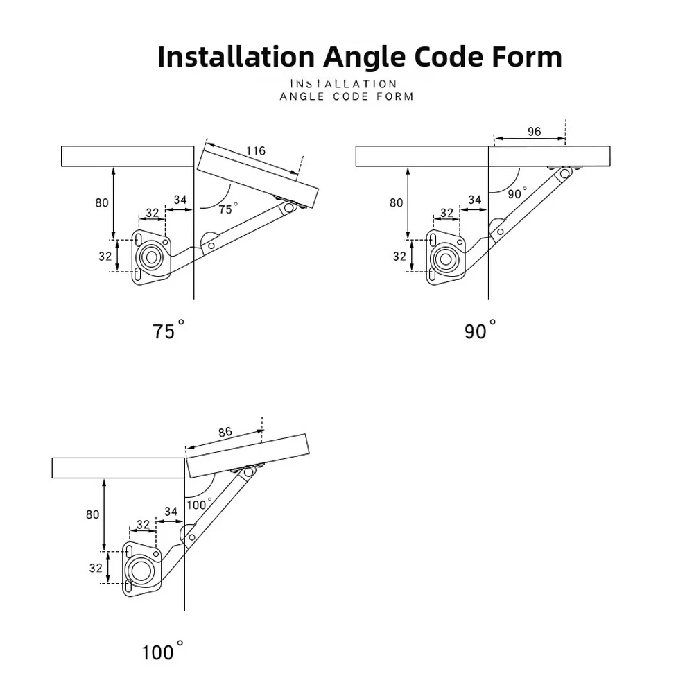 Cabinet Door Support Rod Hydraulic Adjustable Zinc Alloy and Cold Rolled Steel for Flip Up and Flip Down Doors