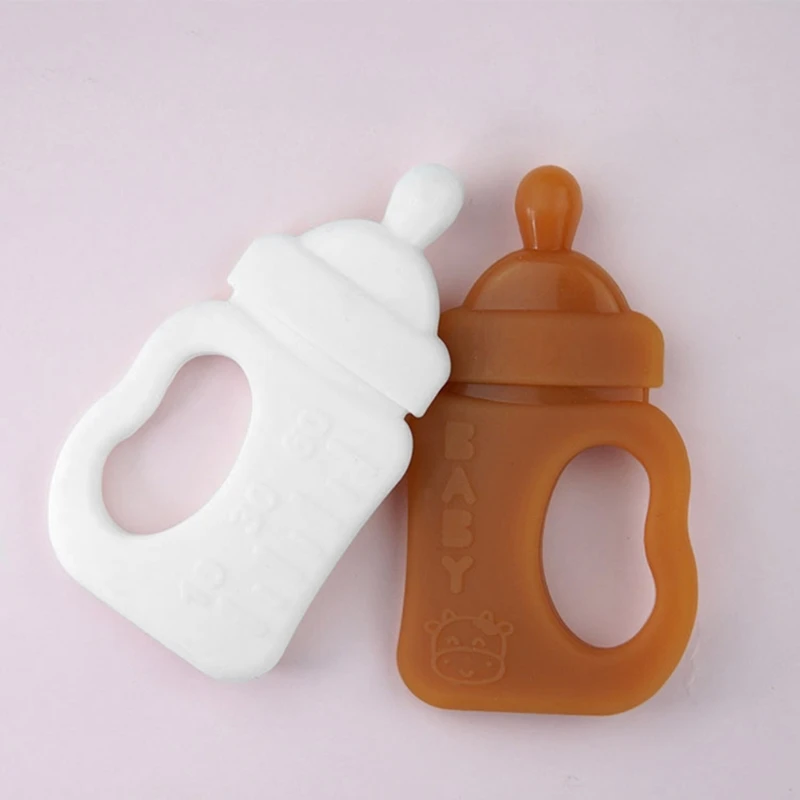 Baby Silicone Teether Newborn Milk Bottle Molar Toy BPA Nursing Soother Infants Toddler Chewing Teething