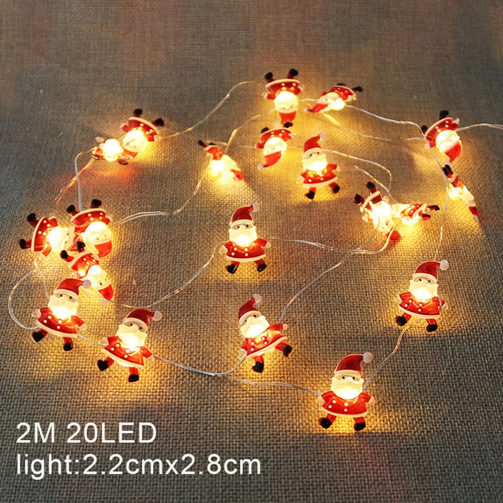 LED Christmas Winter Fairyland Decoration Xmas Snowflake Santa Snowman String Lights for 2021 navidad, noel, новый год 2