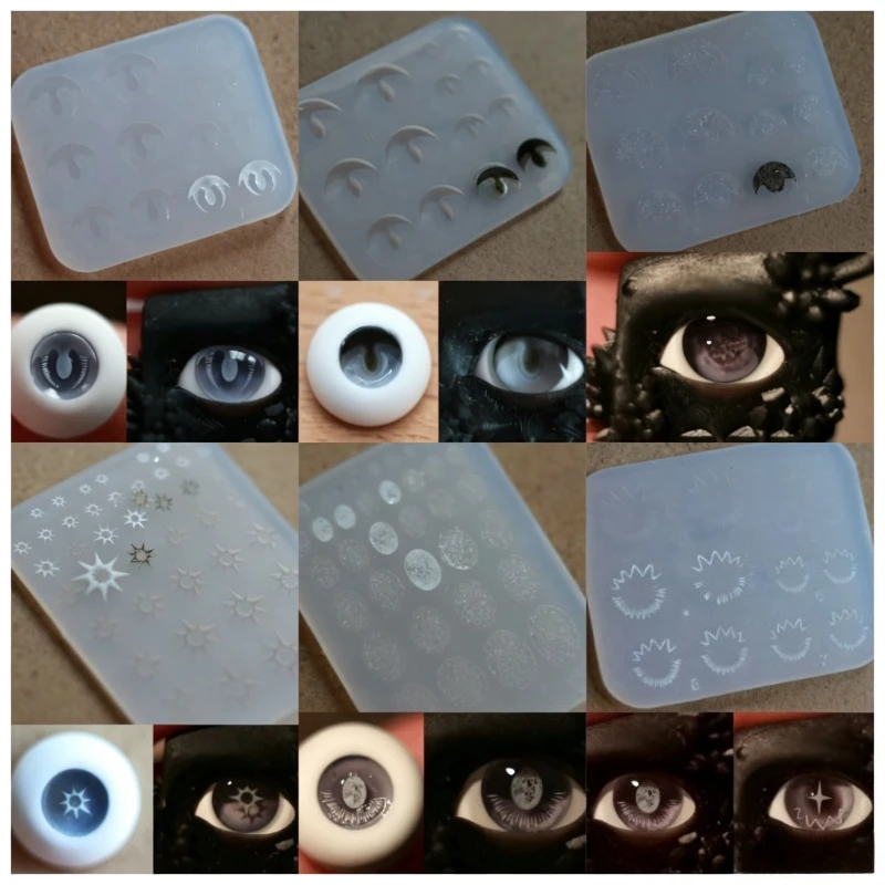 Anime Doll Eye Iris Silicone Mold Mini Pupil Highlight Pattern Mould for BJD Resin Eye Bead DIY Ultra-light Clay Craft Supplies