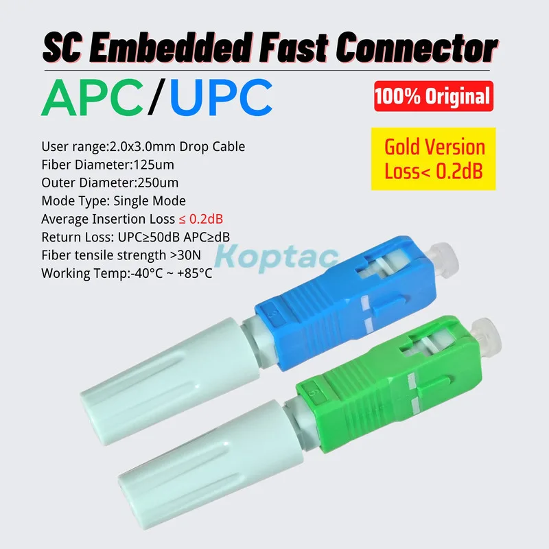 

Embedded Fast Connector SC APC/UPC SM Single-Mode Optical Cold Tool Fiber Optic Fast Connector FTTH