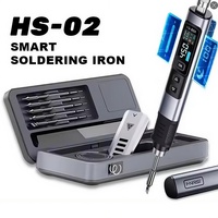 FNIRSI HS 02 Smart Soldering Iron Automatic Sleep 100-450℃ Temperature Rapid Heating PCB Soldering Station Portable Toolbox Kit