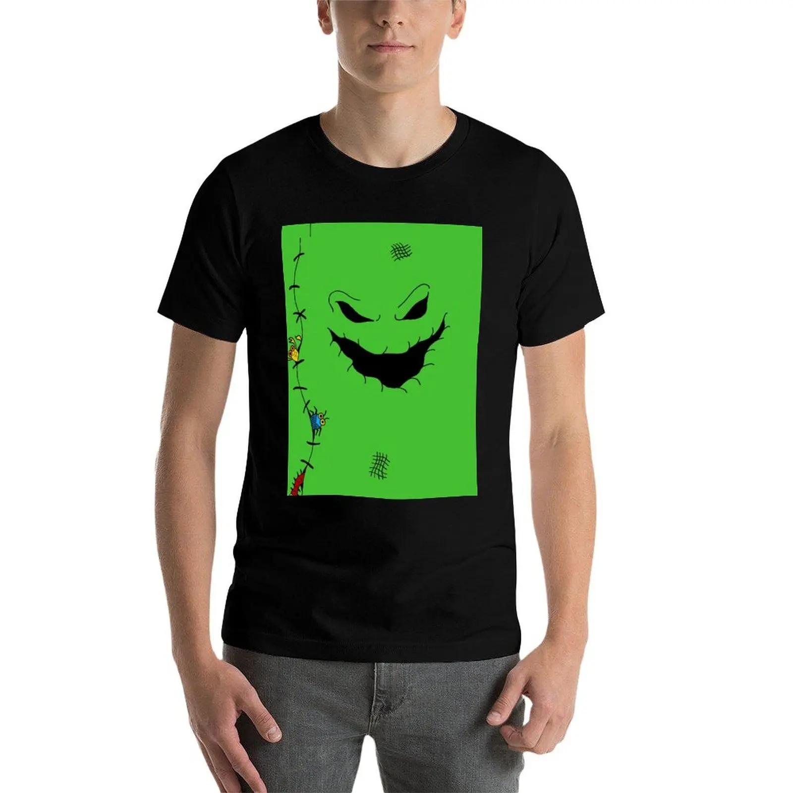 green ghoul T-Shirt oversizeds vintage oversized plus size clothes T-shirts for men cotton image 4