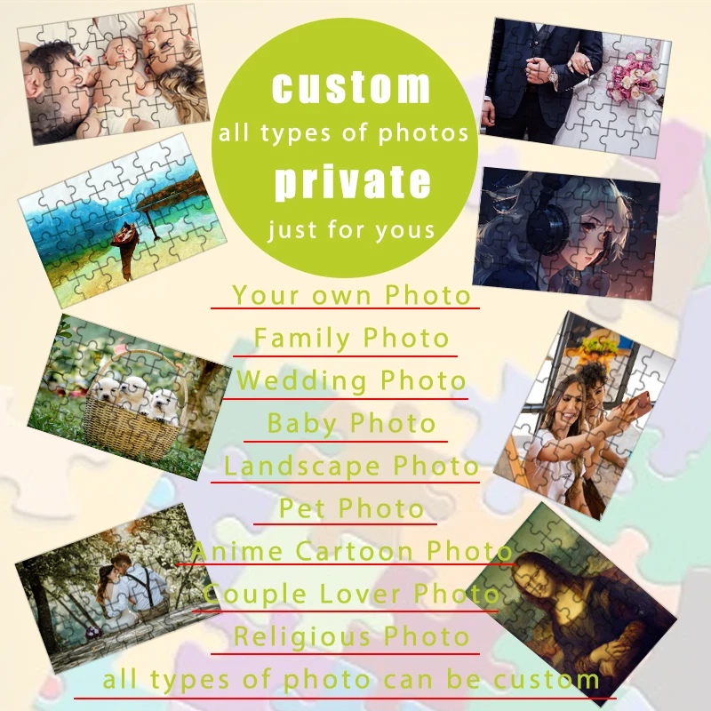 Foto Aangepaste Jigsaw Houten Gepersonaliseerde Puzzel met DOOS DIY Speelgoed voor Kinderen Decoratie Collectible Grappig Volwassen Vrijetijdsspeelgoed Geschenken