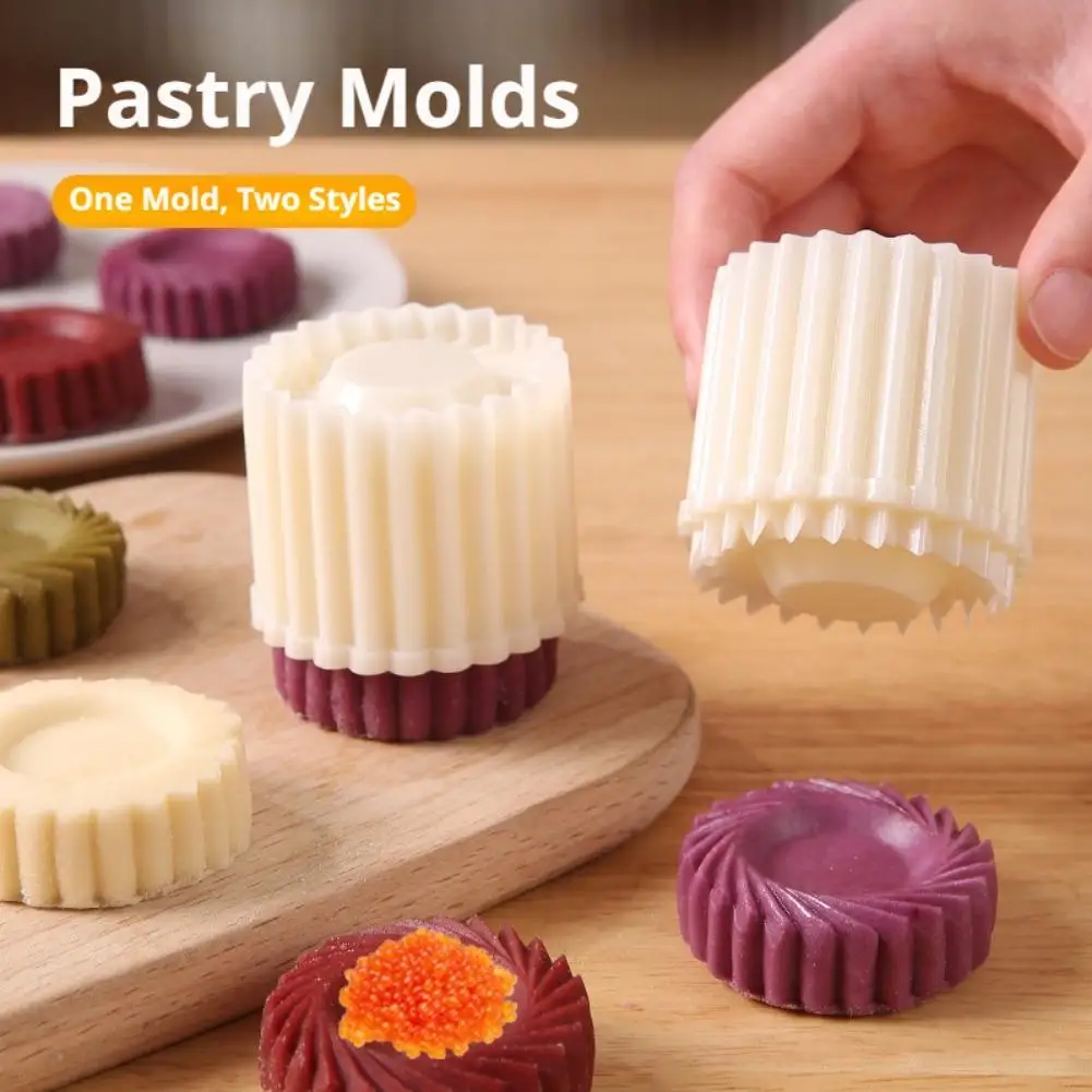 Detachable 2-in-1 Pastry Press Mold Stamp Non-Stick Mooncake Mold Pastry Cake Decorating Tool Hand Pressure Home DIY Baking Mold