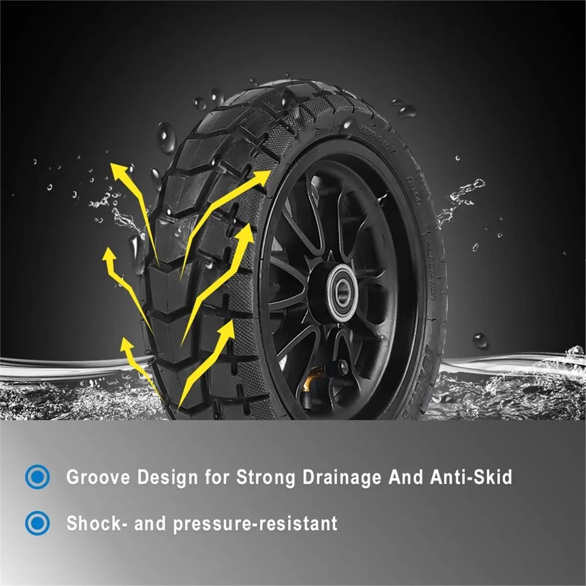ABPF 10x2.75-6.5 Front Wheel Assembly for A1 Electric Scooter Tire Accessories