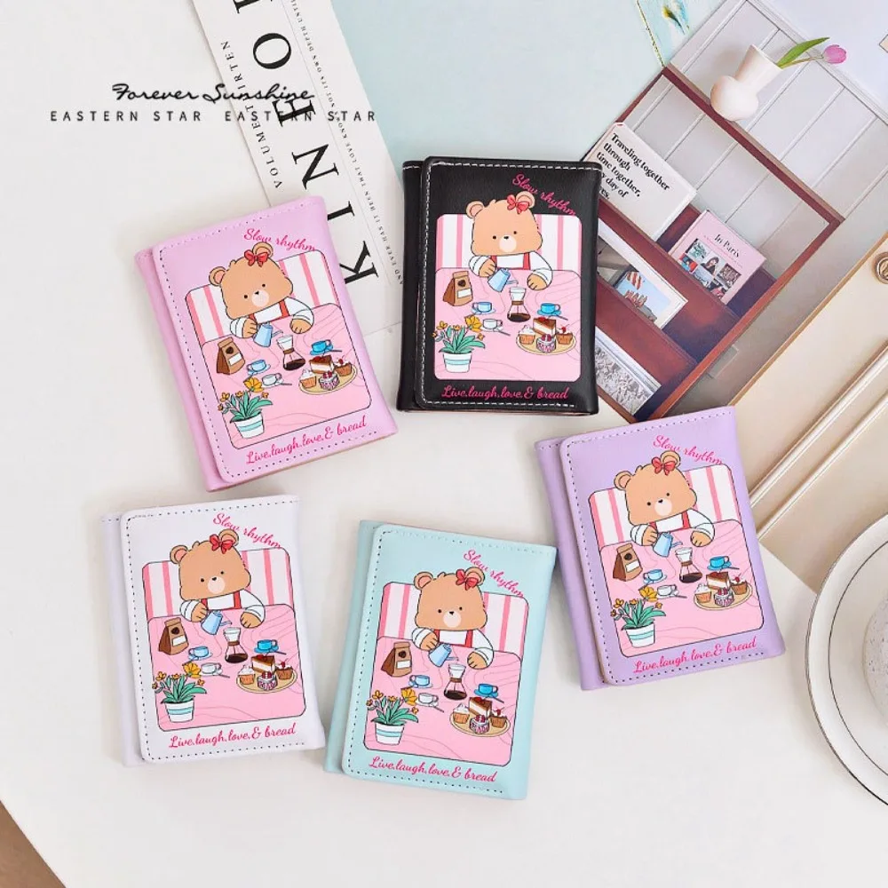 Новый 3-кратный кошелек для монет из искусственной кожи с героями мультфильмов, держатель для кредитных карт, водонепроницаемая подарочная сумка для девочек и студентов