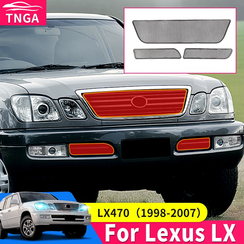 

Для Toyota Lexus LX470 1998-2007 передняя решетка сетчатая крышка радиатора защита конденсатора переменного тока простая установка аксессуары для экрана от ошибок