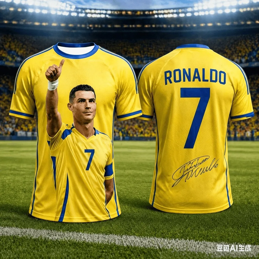 2026 Neues Ronaldo Fußballtrikot 3D Sport Feuchtigkeitsableitendes Atmungsaktives Kinder-T-Shirt Outdoor Fan Club Trainingsanzug – Detail 6