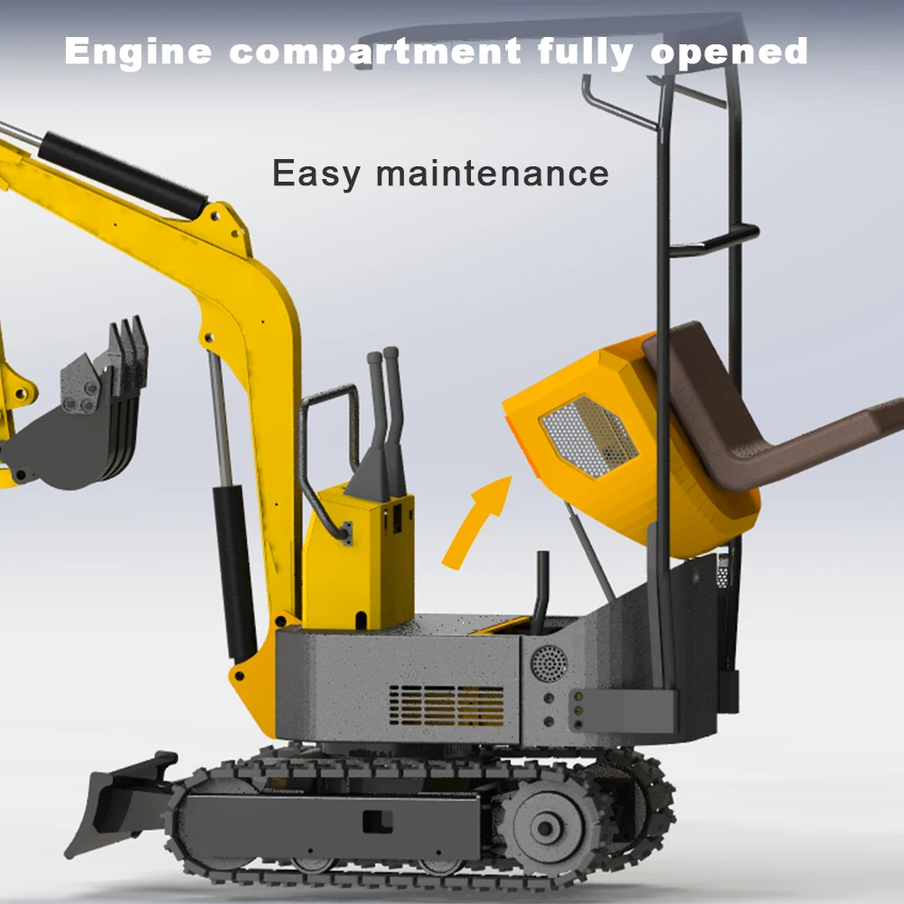 MMS Minigraafmachine MS10C 1ton Hydraulische Rupsgraafmachine 13.5HP Kleine Trencher Graver Voor Boerderij Tuin Volledige Betaling
