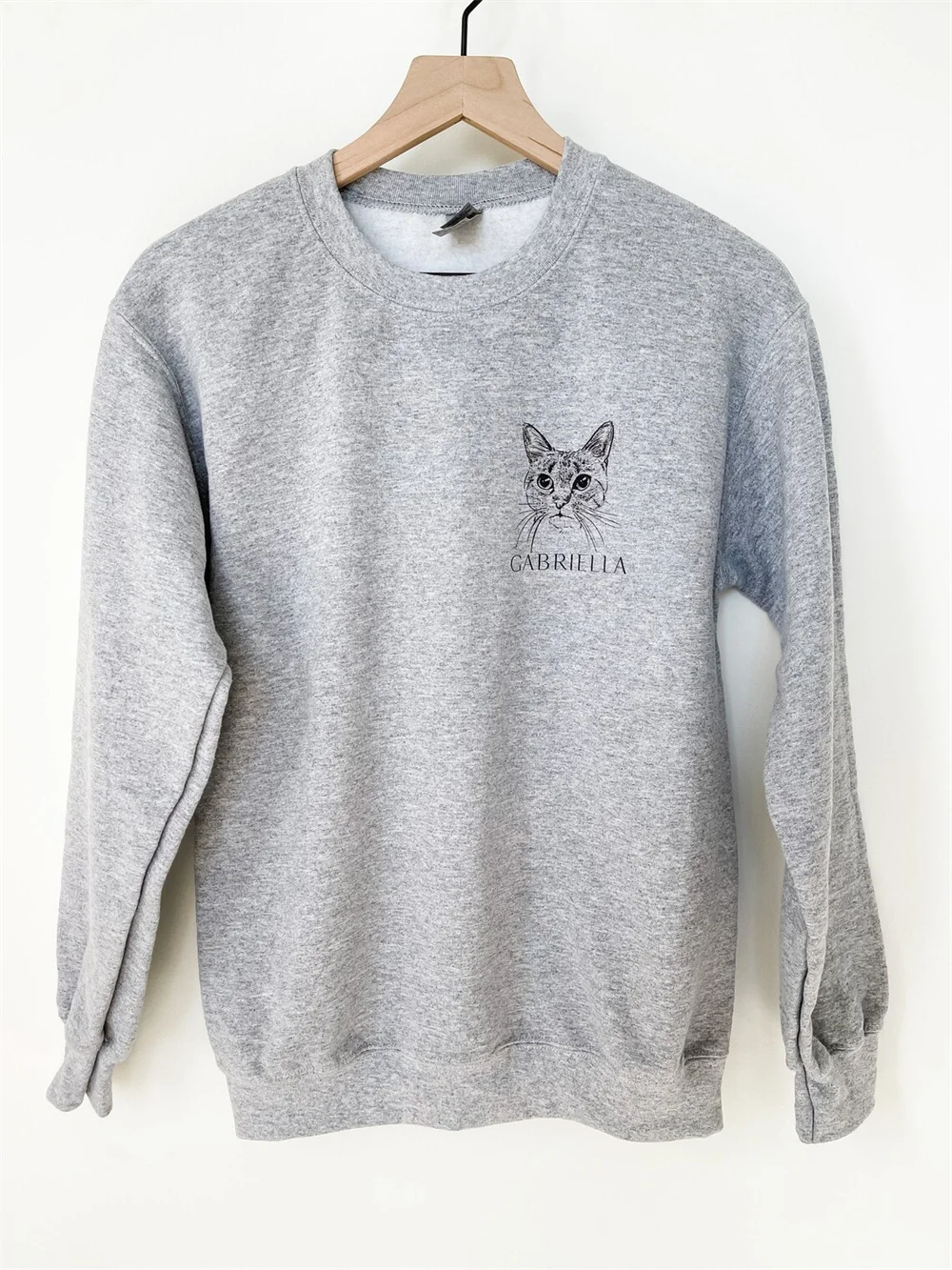 Pet Portrait Crewneck, Heather Grey