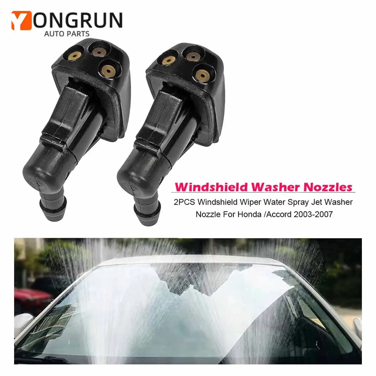 

YONGRUN 1 пара форсунок омывателя лобового стекла, подходят для Toyota Corolla Verso AR10 2004-09, Highlander Mk1 2001-2003, Prius 986302E500