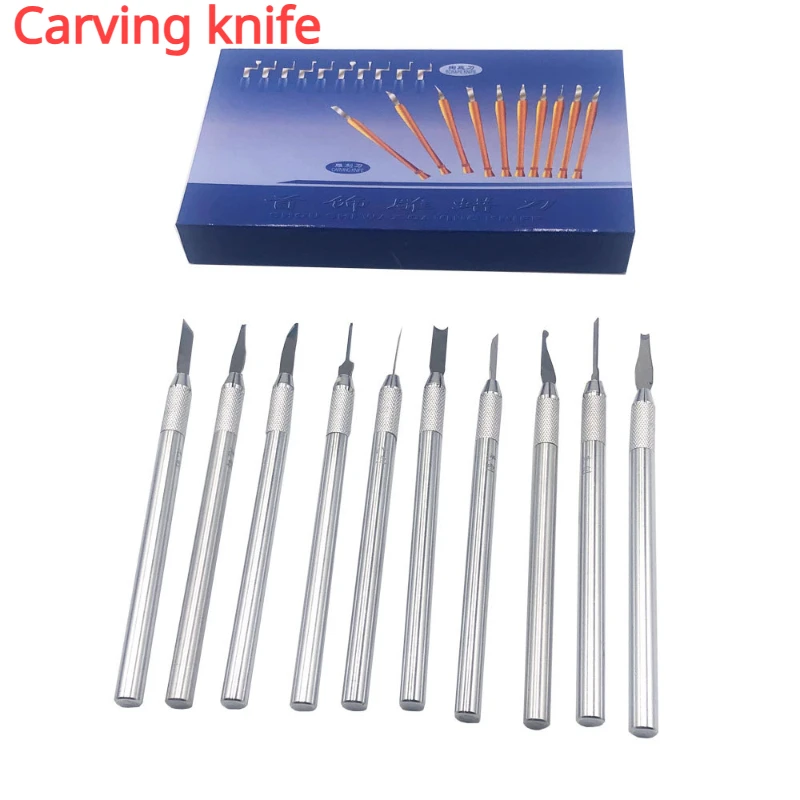 Miniature Carving Knife 10 Pcs Engraving Tools Seal Cutting Art Set Graver Kit DIY Jewelry Making Wax Mold Wood and Wax Carving