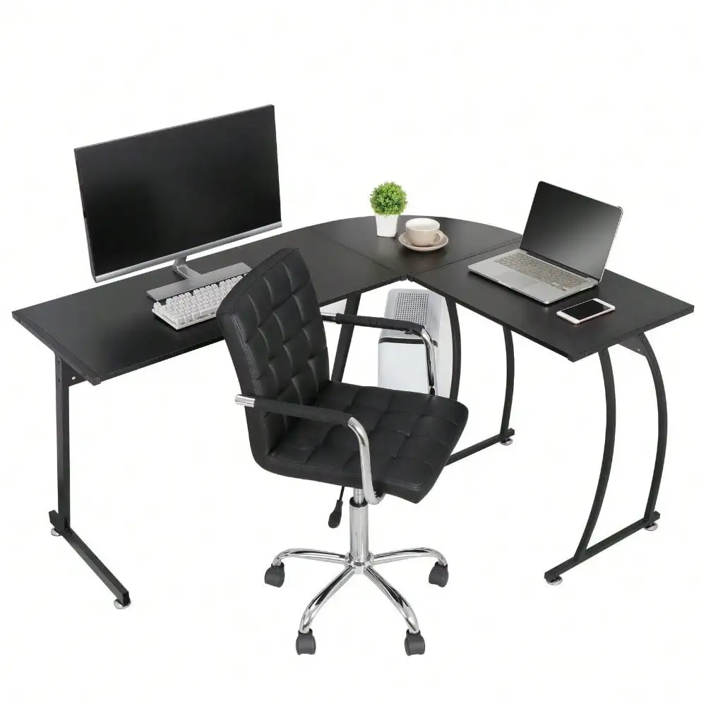 

Modern L-Shaped Corner Computer Desk PC Laptop Study Table Home Workstation