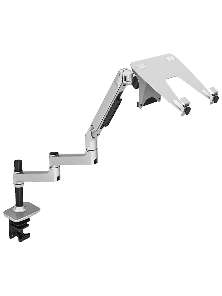 V63CT Aluminum Desktop Mount 2 in 1 Dual-use Laptop Support Monitor Holder Mount Ultra long Arm Full Motion Notebook Bracket