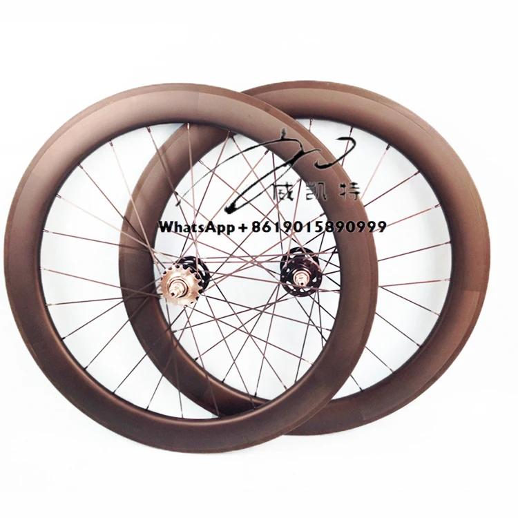 

25mm Width 60 Depth Carbon Track Bicycle Wheel Tubular With Novatec Fixed Gear 17 Teeth Hub 1432 Spokes Track Wheel