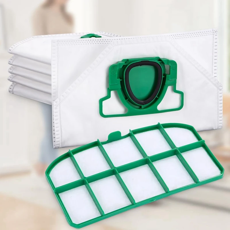 أكياس مكنسة كهربائية AC39 لمحطة شفط Vorwerk Kobold VK200 FP200 مع مرشحات Hepa وملحقات كيس الغبار